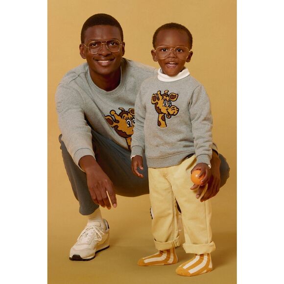 Bonobos NWT Kids Geoffrey Long Sleeve Crewneck Graphic Sweatshirt Light Heather - Picture 3 of 6